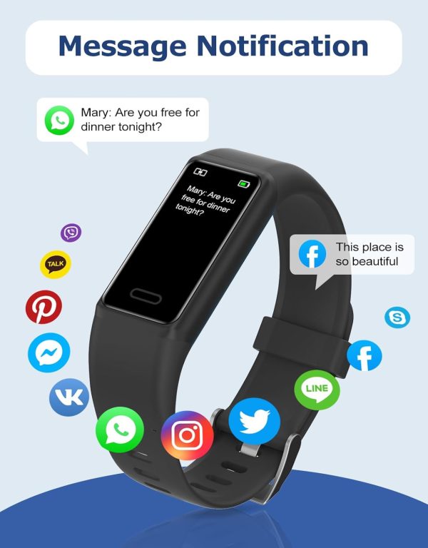 Fitness Tracker, Fitness Watches for Men Women with 24/7 Heart Rate Monitor Sleep Tracker Step/Calorie Counter Stopwatch Pedometer IP68 Waterproof - Image 4