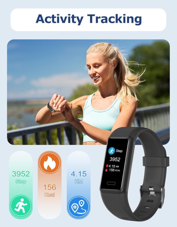 Fitness Tracker, Fitness Watches for Men Women with 24/7 Heart Rate Monitor Sleep Tracker Step/Calorie Counter Stopwatch Pedometer IP68 Waterproof - Image 5